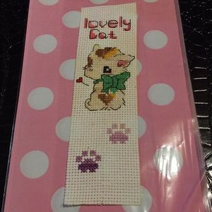 Cross Stitch Bookmark LOVELY CAT